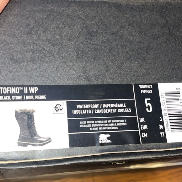 New SOREL Tofino II Size 5 Black Women’s Winter Snow Boots RETAIL $190 - Picture 10 of 10